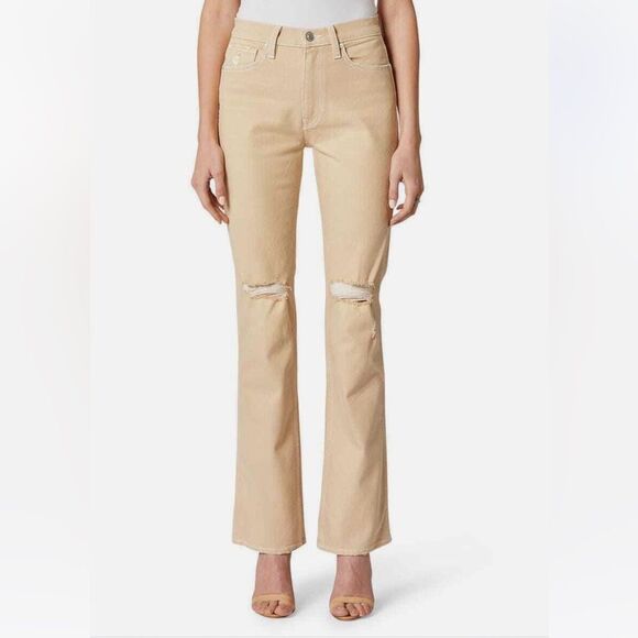 HUDSON Abbey Ripped High Waist Bootcut Jeans Color Beige Womens Size 23 - Picture 2 of 14